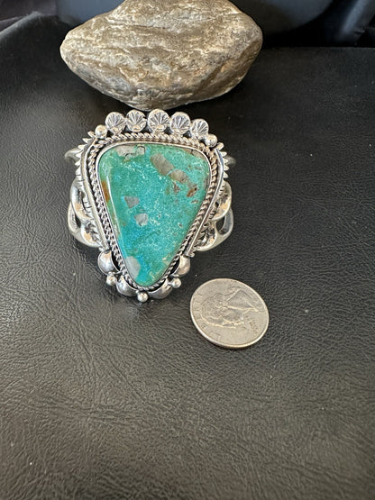 Mens Tufa Royston Turquoise Navajo Sterling Silver Cuff Bracelet 7.1" 19452