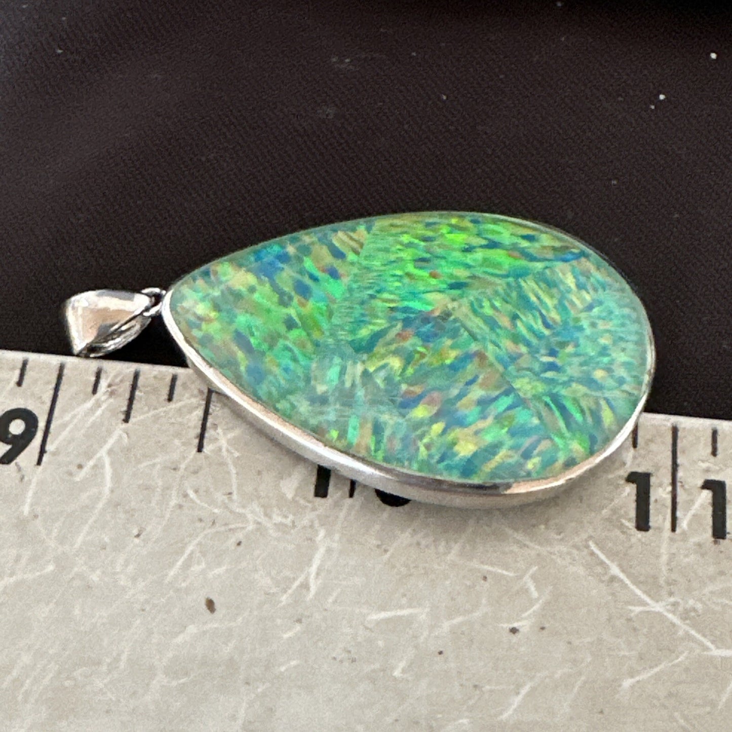 Mens Womens Multicolor Gilson Opal Navajo Sterling Silver Inlay Pendant 18610