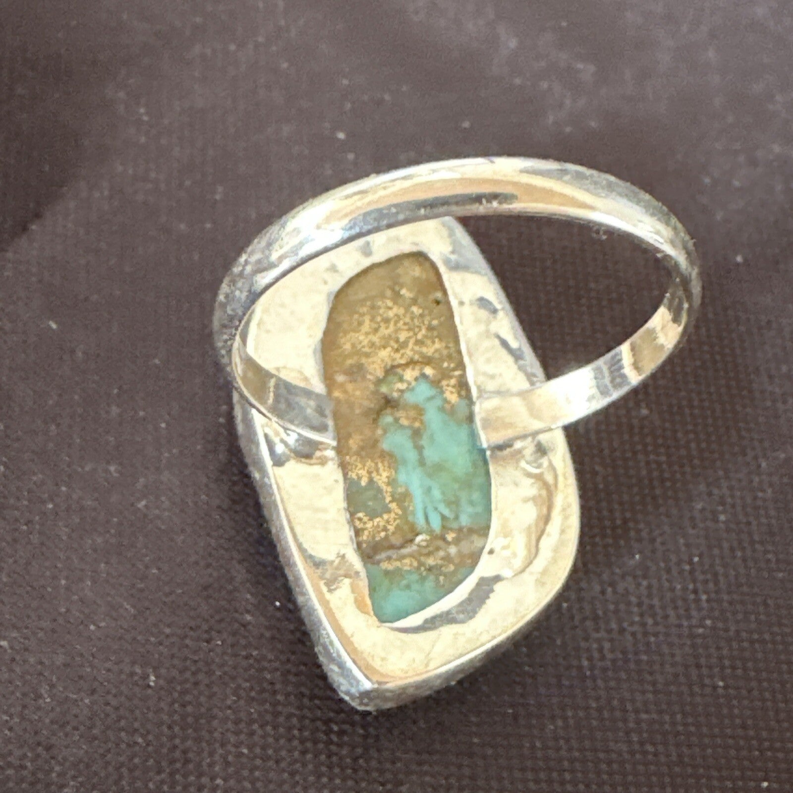 Blue Turquoise Spiny Oyster Navajo Sterling Silver Ring Size 8 18250
