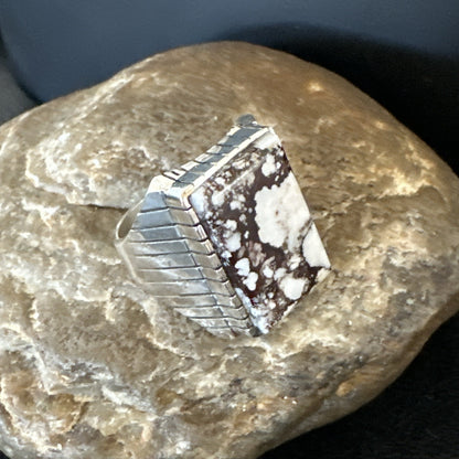 Mens Wild Horse Turquoise Navajo Sterling Silver Ring Sz 13.5 19409