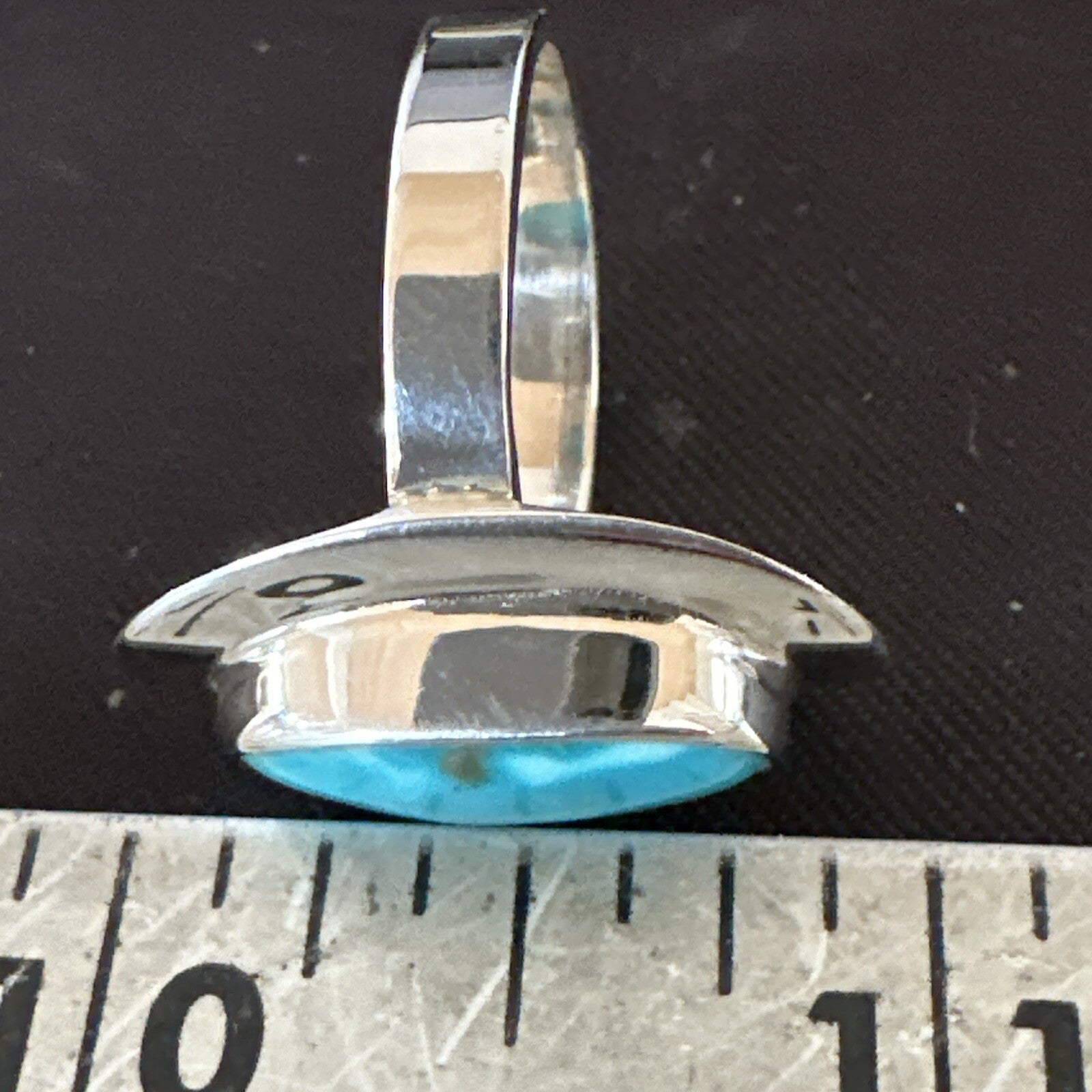 Southwestern Sterling Silver Blue Kingman Turquoise Ring Size 7 18509