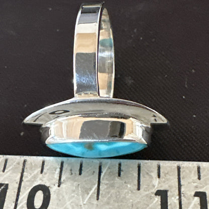 Southwestern Sterling Silver Blue Kingman Turquoise Ring Size 7 18509