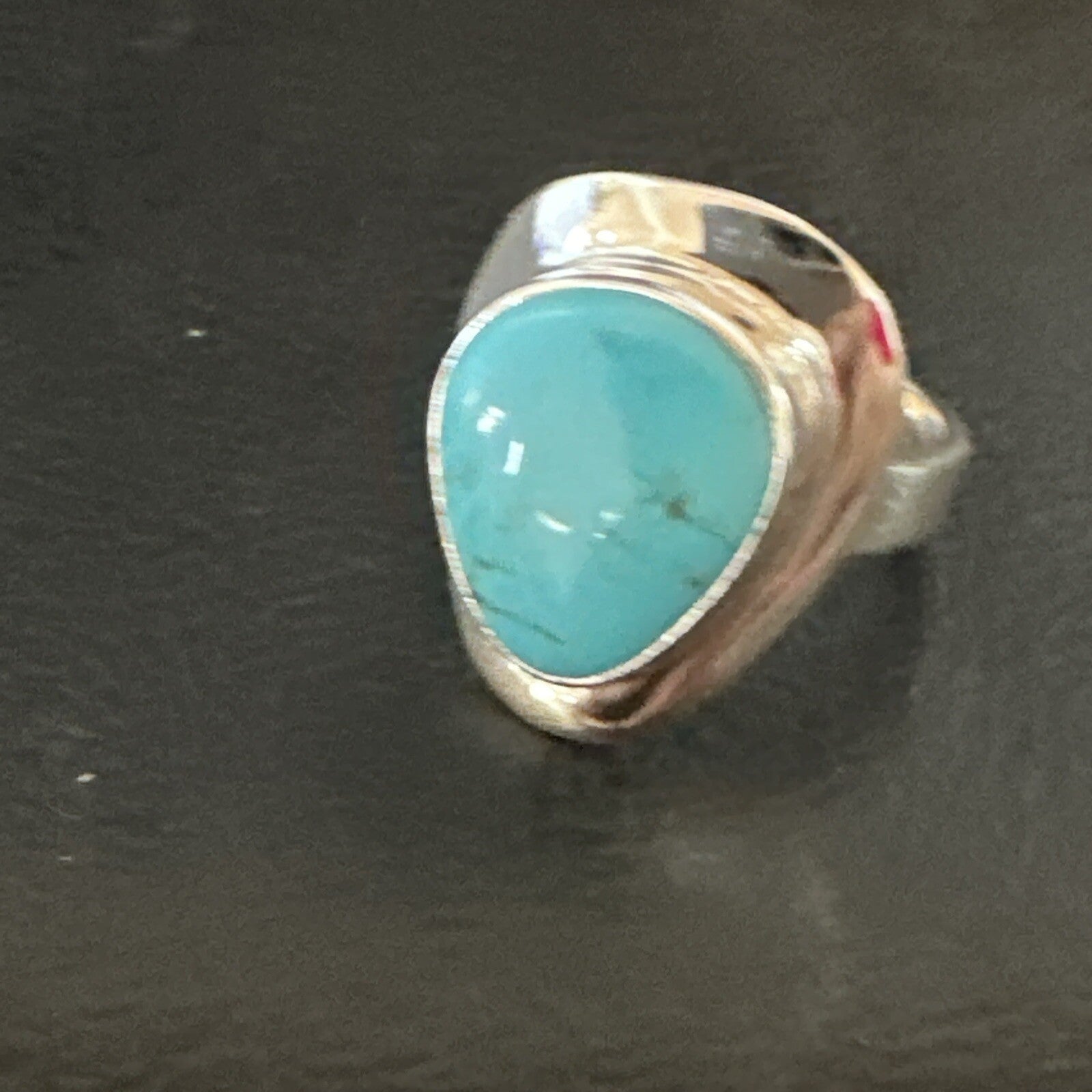 Southwestern Sterling Silver Blue Kingman Turquoise Ring Size 7 18512