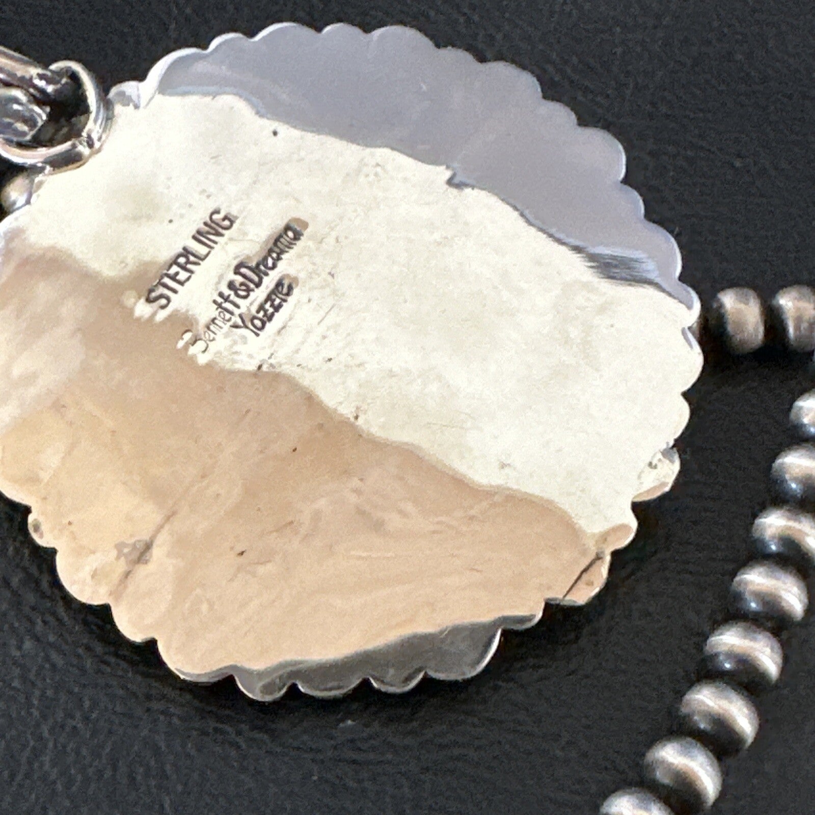 Coin Pendant Red Spiny Oyster Turquoise Navajo Sterling Silver Necklace 17925