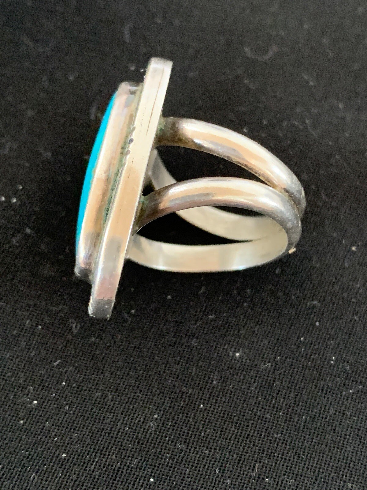 Native Kingman Turquoise Navajo Sterling Silver Old Pawn Ring Sz 4.5 4020