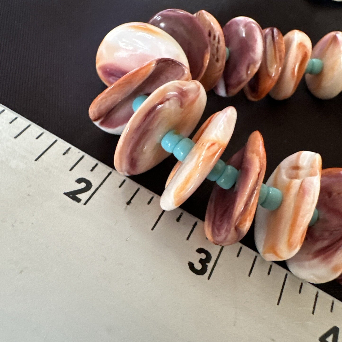 Orange Spiny Oyster Blue Turquoise 26� Navajo Sterling Silver Necklace 17949