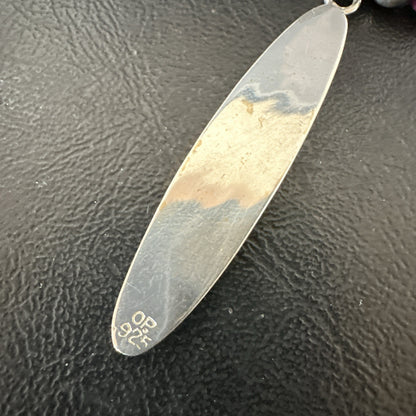 Multicolor Turquoise Spiny Navajo Sterling Silver Inlay Pendant Necklace 19643