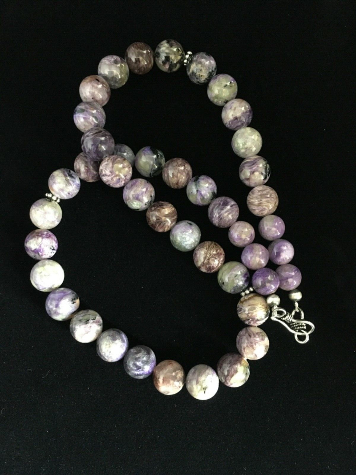 Purple Charoite Navajo Sterling Silver Necklace 20" 1777