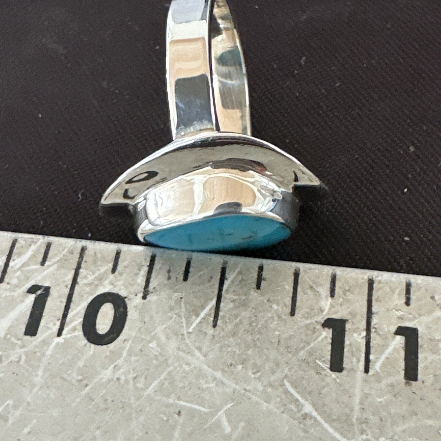 Southwestern Sterling Silver Blue Kingman Turquoise Ring Size 7 18505
