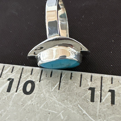 Southwestern Sterling Silver Blue Kingman Turquoise Ring Size 7 18505