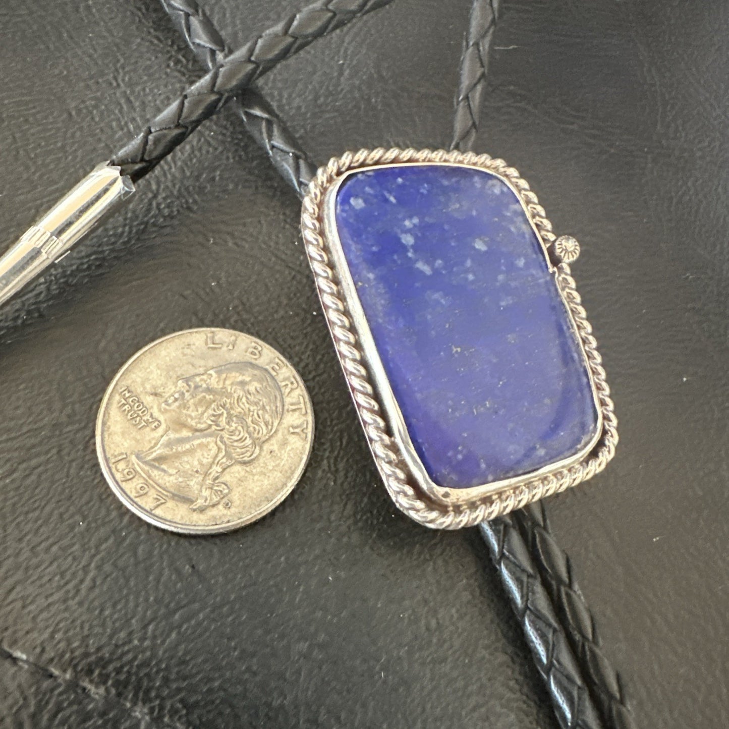 Mens Blue Lapis Lazuli Navajo Sterling Silver Bolo Tie A Toledo 19052