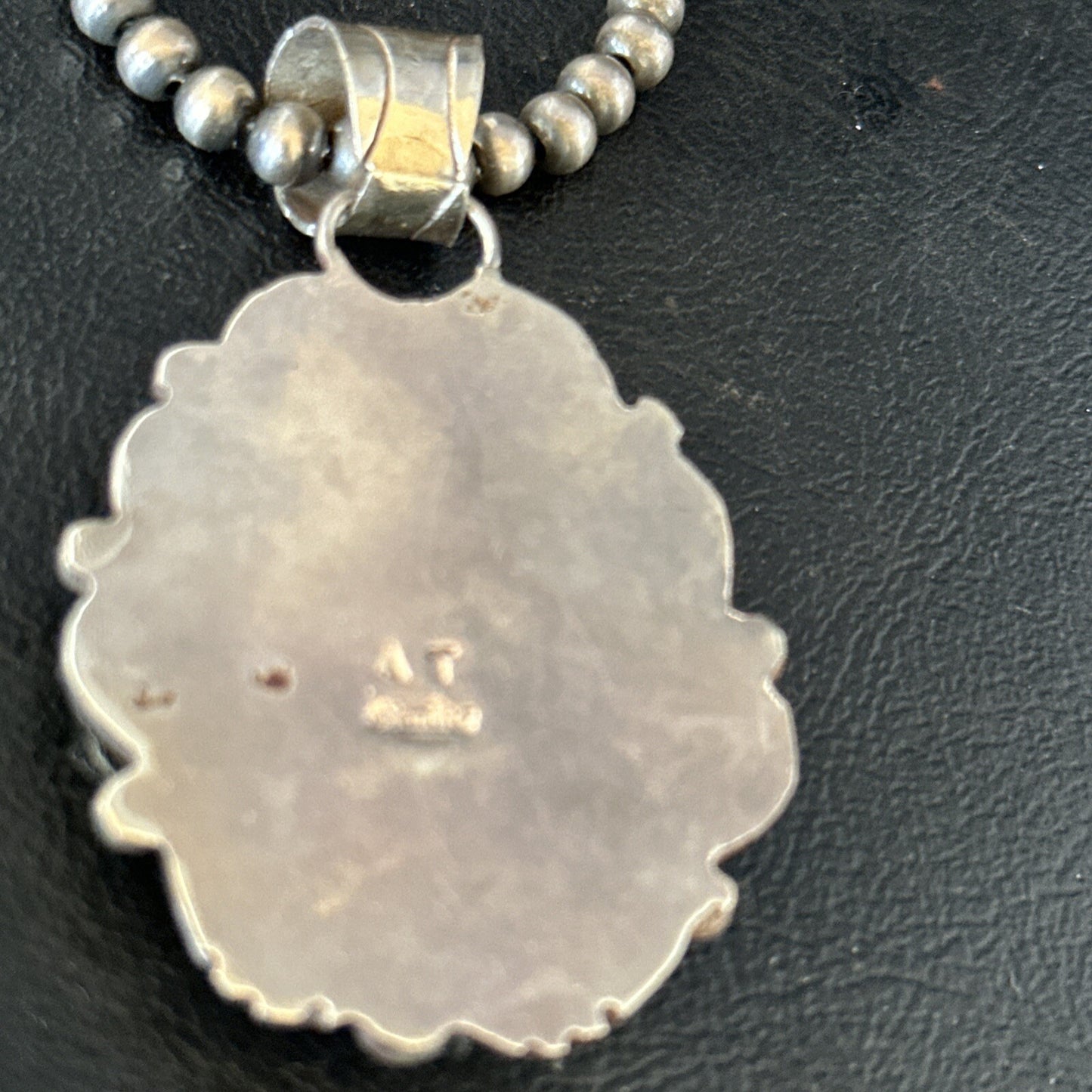 Men White Buffalo Turquoise Pendant Sterling Silver Beads Necklace 14229