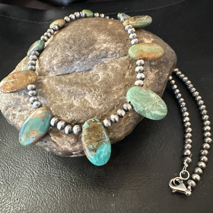 Sterling Silver Beads Royston Turquoise 20" Necklace 18855