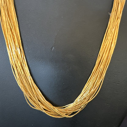 Gold Filled Heishi Tubes 30 Strand 19” Liquid Sterling Silver Necklace 17176