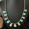 Navajo Pearls Royston Turquoise 20"Necklace | Sterling Silver | Authentic Native American Handmade | 19232