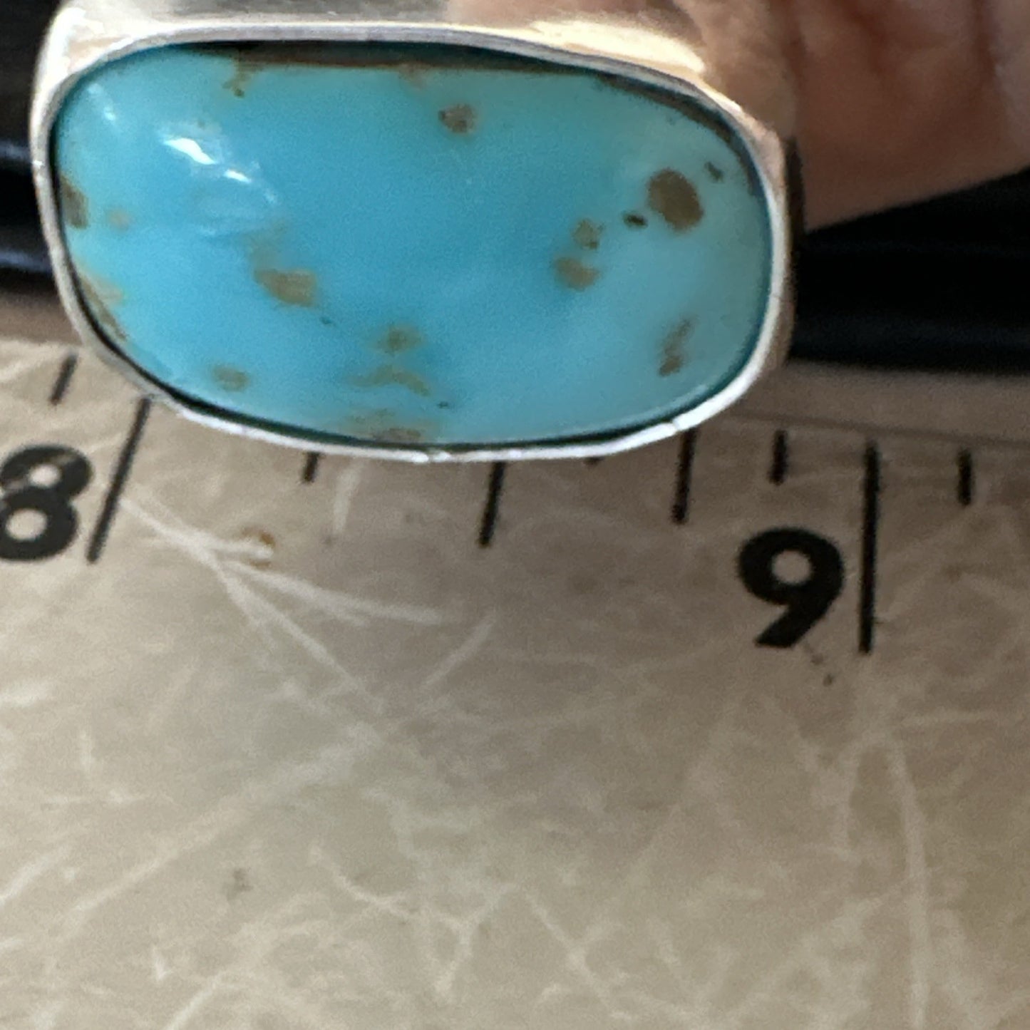 Men Women Blue Kingman Turquoise Navajo Sterling Silver Ring Size 9.5 19333