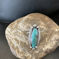 Blue Kingman Turquoise Navajo Ring Size 7 | Sterling Silver | Authentic Native American Handmade | 18629