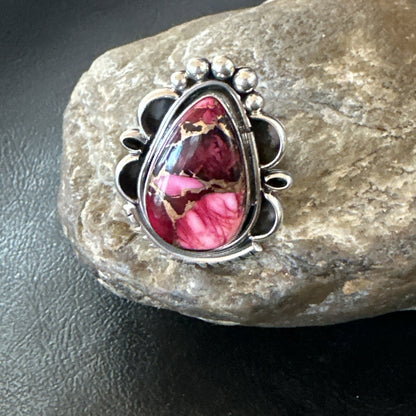 Purple Spiny Oyster Navajo Sterling Silver Native American Ring Size 6.5 19629