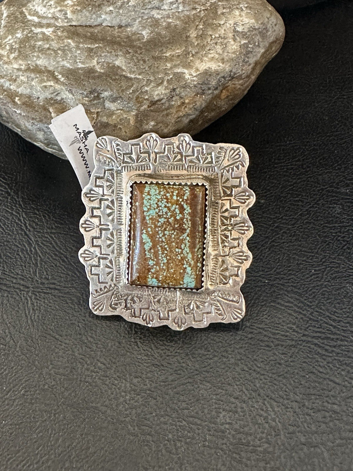 Men Women Blue Turquoise#8 Navajo Sterling Silver Ring Size 9 19107
