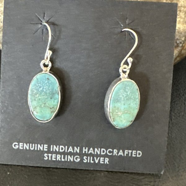Gorgeous Blue Denim Lapis Dangle Earrings 1" | Sterling Silver | Authentic Native American Handmade | 15809