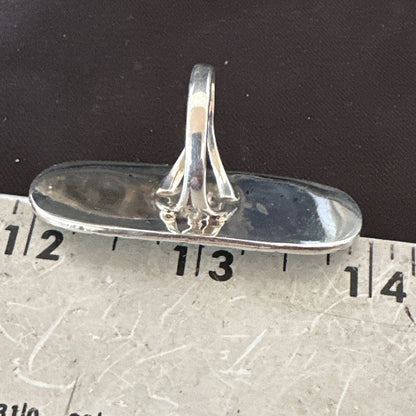 Blue Turquoise Zuni Sterling Silver Petite Point Cluster Ring Size 9 18791