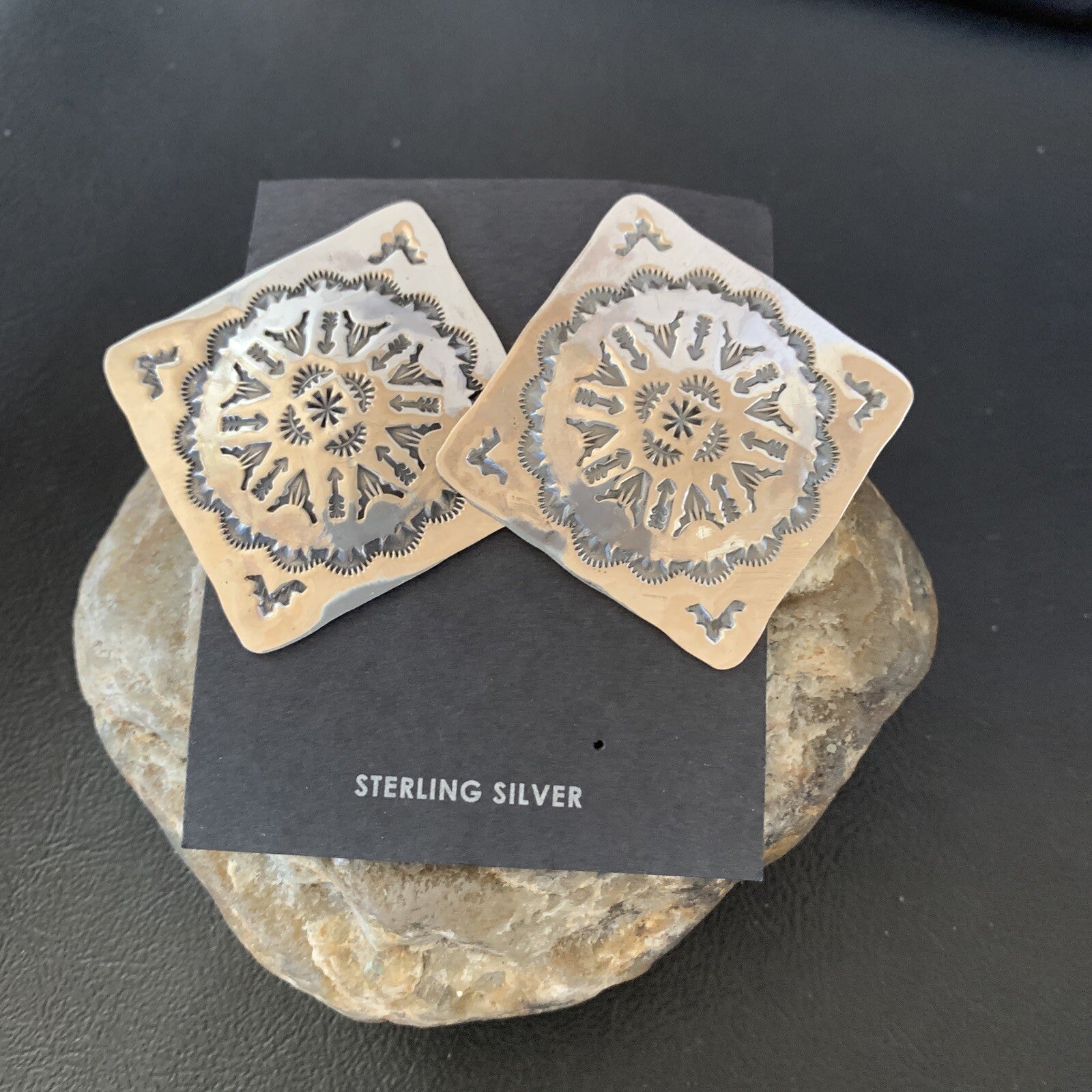 Womens Navajo Sterling Silver Earrings 01667