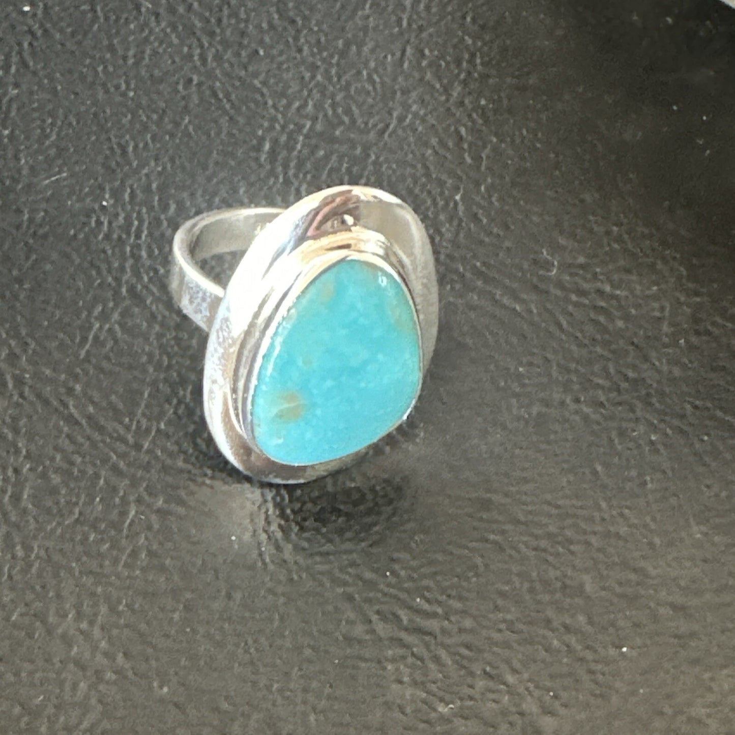 Southwestern Sterling Silver Blue Kingman Turquoise Ring Size 9 18529