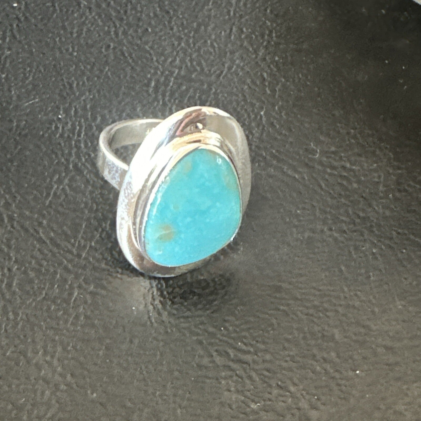 Southwestern Sterling Silver Blue Kingman Turquoise Ring Size 9 18529