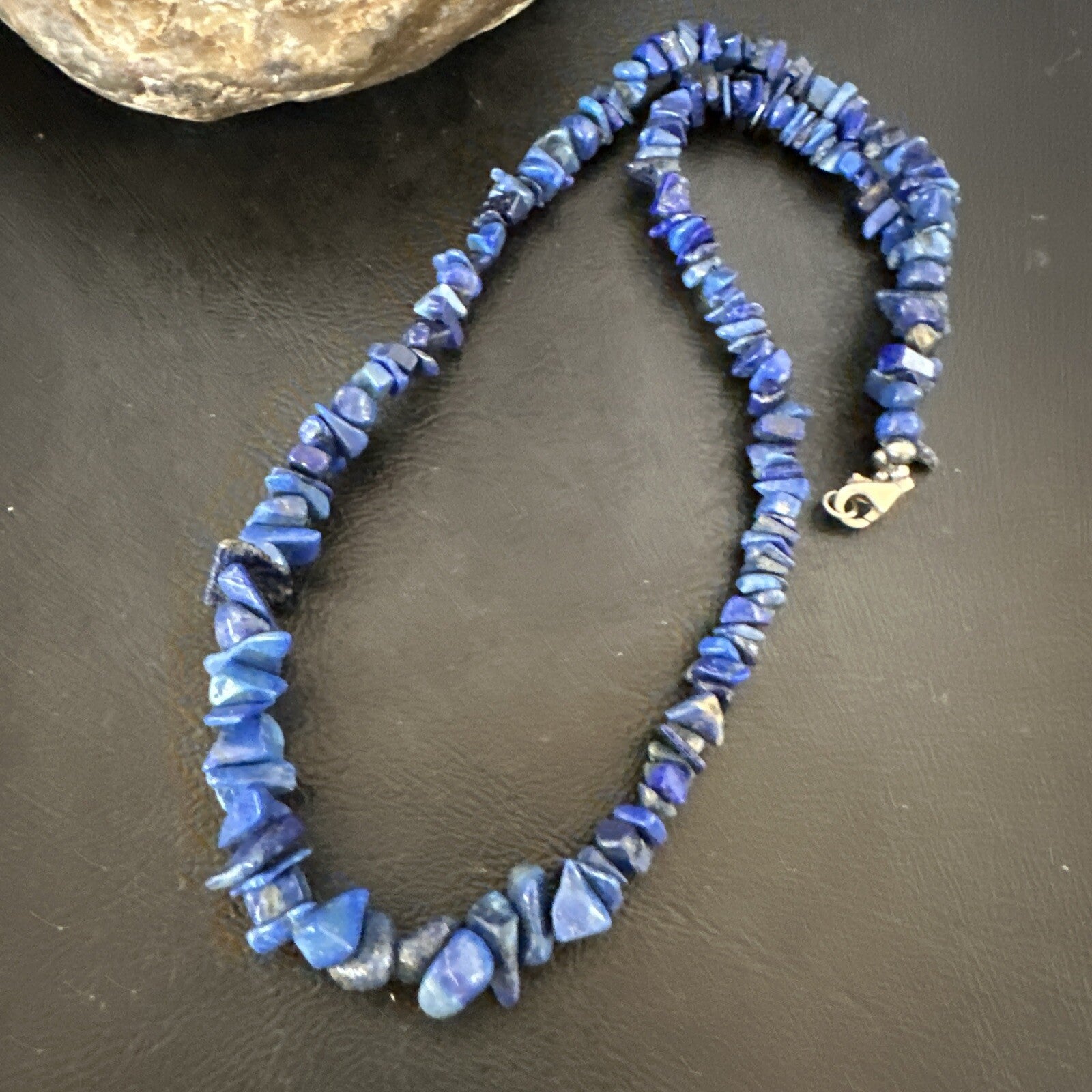 Mens Womens Lapis Lazuli Navajo Sterling Silver 20" Necklace 12903