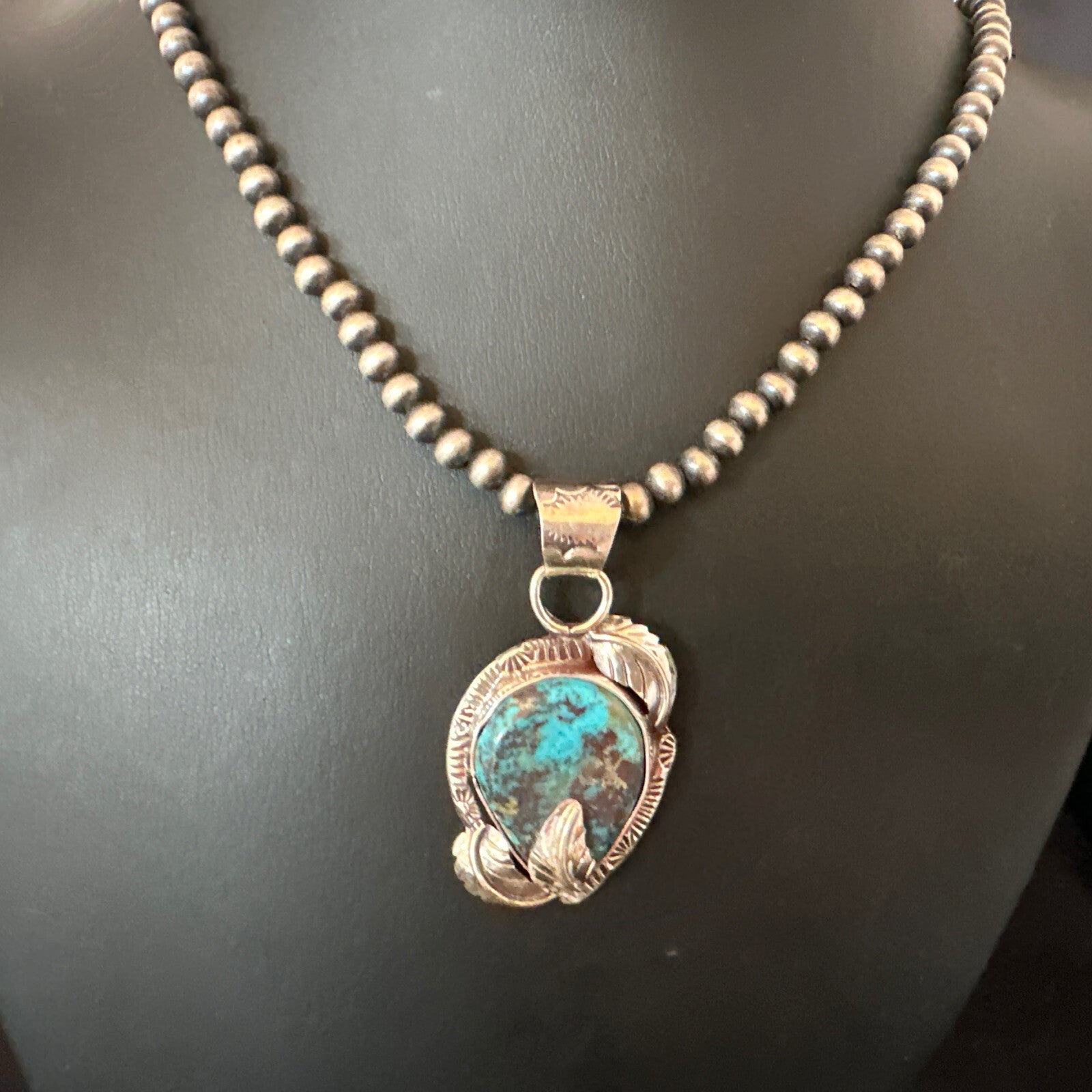 Wild Horse Turquoise Lapis Pendant Navajo Pearls Sterling Silver Necklace 15650