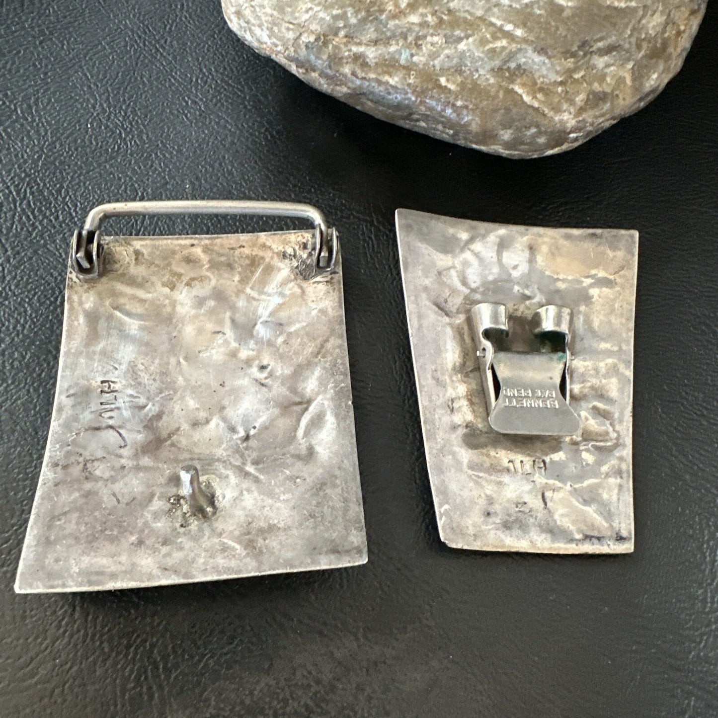 White Mother Of Pearl Zuni Sterling Silver Old Pawn Bolo Tie Belt Buckle 18140