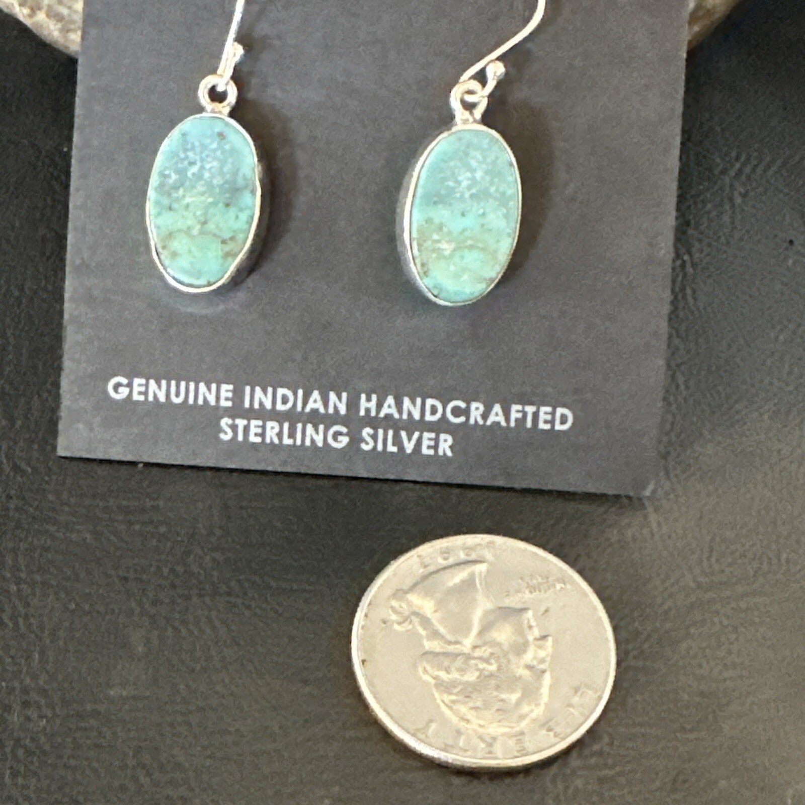 Gorgeous Blue Sterling Silver Denim Lapis Dangle Earrings 1” 15809