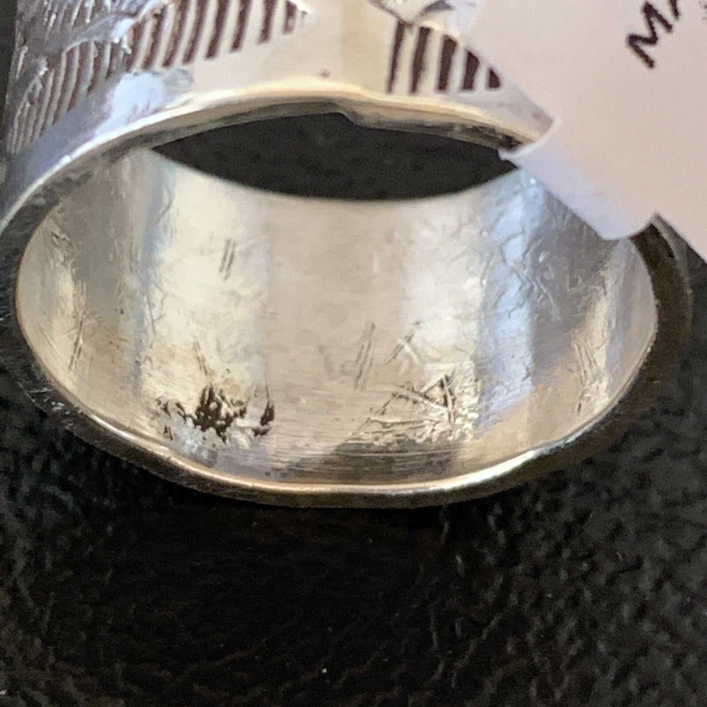 Mens Wide Band Navajo Sterling Silver Ring Size 9 10973N