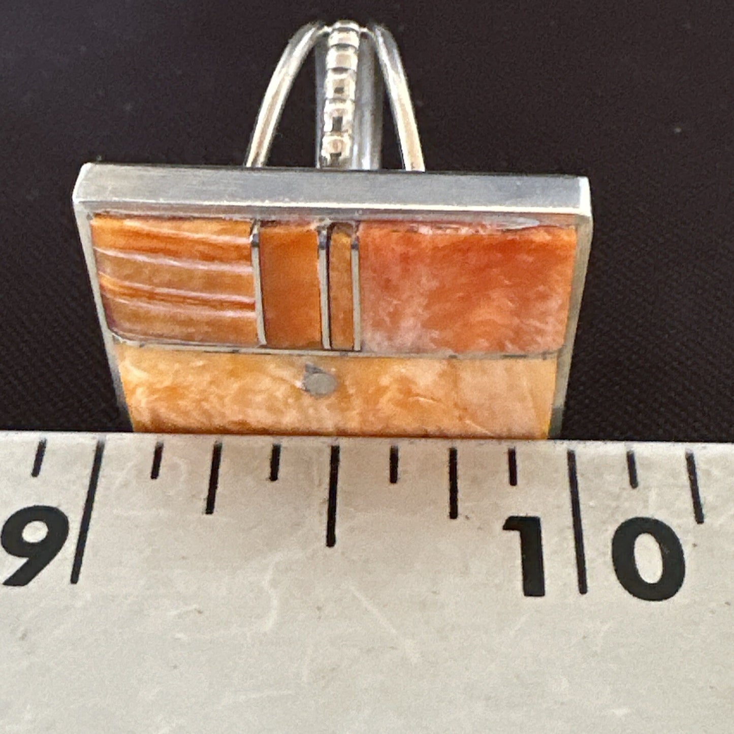 Women Orange Spiny Oyster Navajo Sterling Silver Ring Sz 6.5 17797