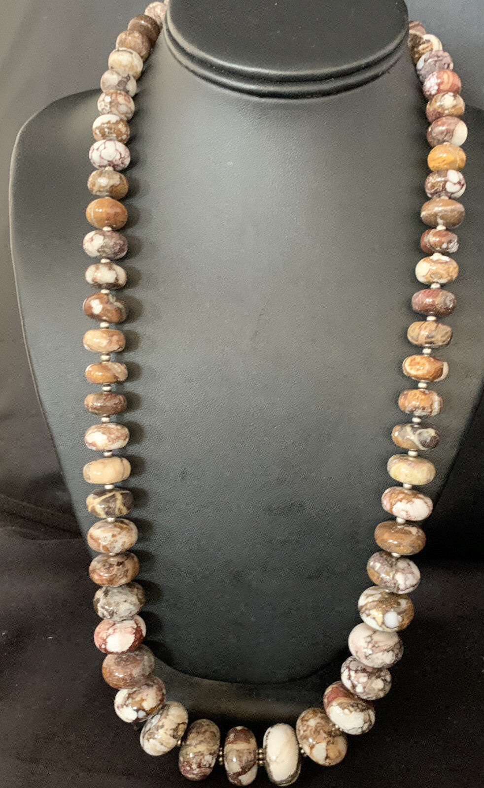 27" Wild Horse Navajo Pearls Sterling Silver Crazy Turquoise Necklace 13887