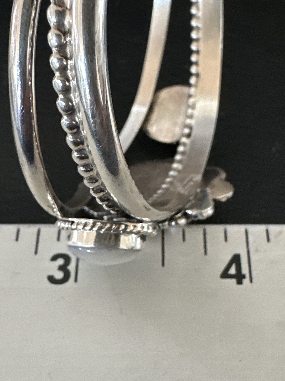 Red Spiny Oyster White MOP Navajo Sterling Silver Cuff Bracelet 17705