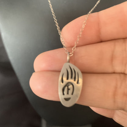 BearPaw Pendant Navajo Sterling Silver Chain Necklace 16" 13691