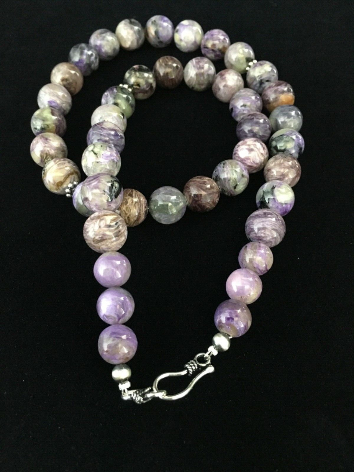 Purple Charoite Navajo Sterling Silver Necklace 20" 1777