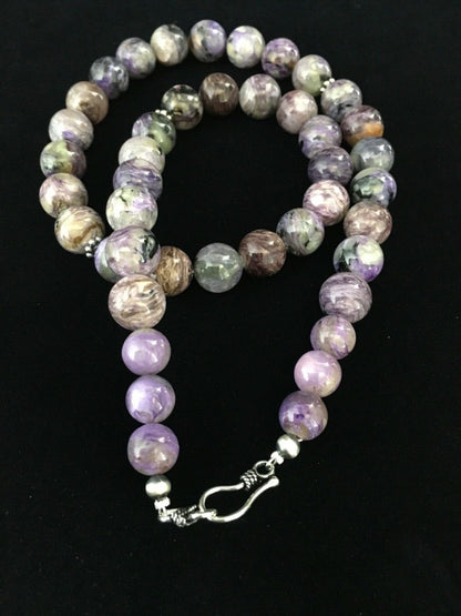 Purple Charoite Navajo Sterling Silver Necklace 20" 1777