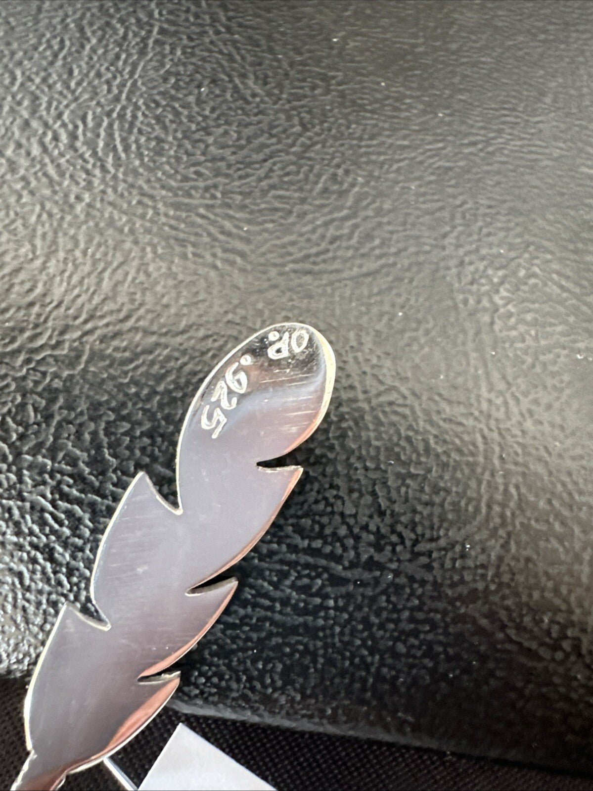 Purple Sugilite Opal Sterling Silver Handmade Inlay Feather Earrings 18694