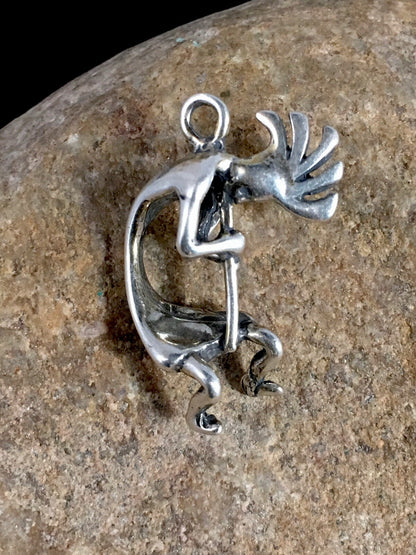 Native American Indian Kokopelli Navajo Sterling Silver Pendant 17692