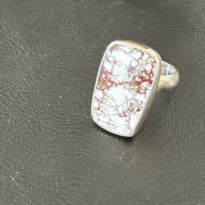 Mens Womens Wild Horse Turquoise Navajo Sterling Silver Ring Sz 7 17345
