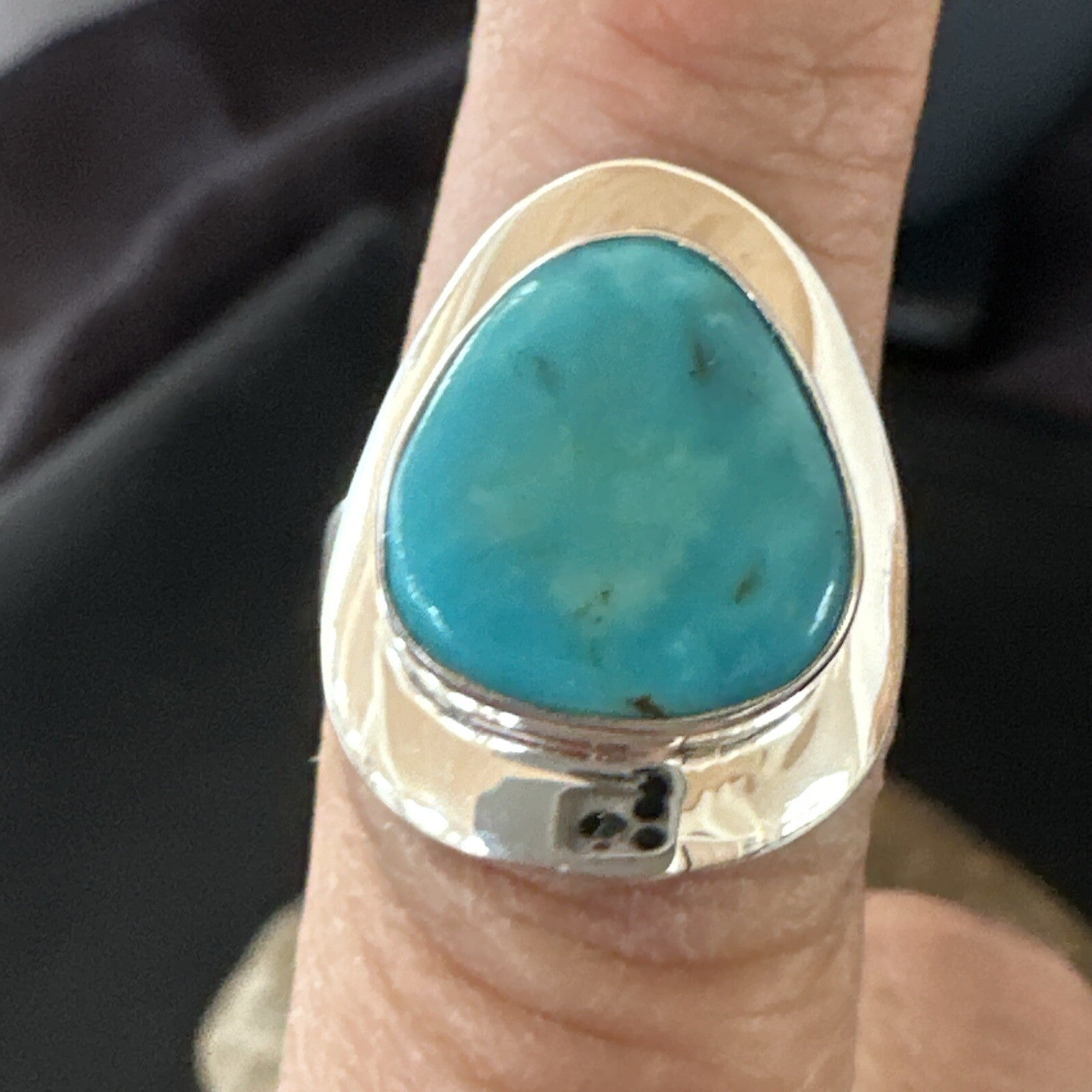 Southwestern Sterling Silver Blue Kingman Turquoise Ring Size 7 18506