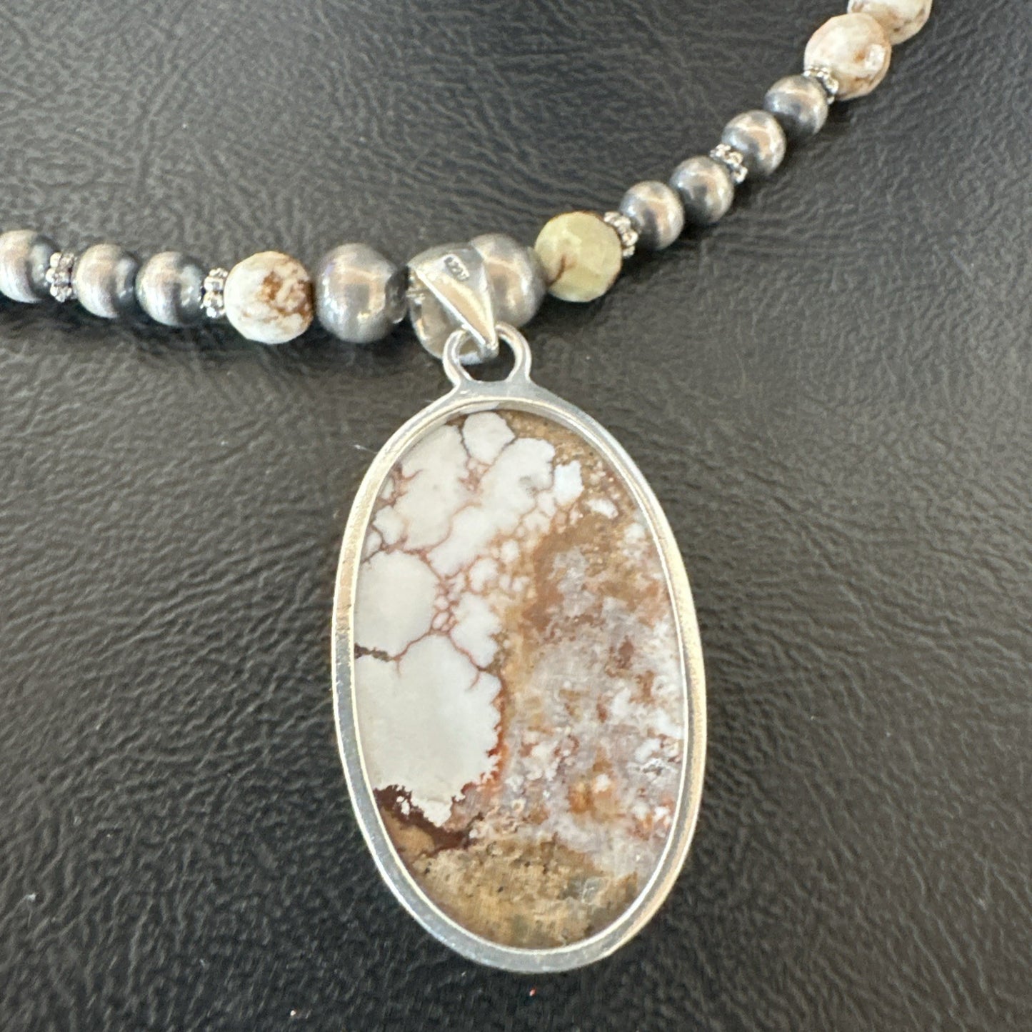 Mens Womens Wild Horse Turquoise Pendant Navajo Sterling Silver Necklace 19542