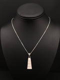 Opal Inlay Pendant Southwestern Chain Necklace | Sterling Silver | Authentic Native American Handmade | 04776