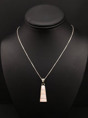 Opal Inlay Pendant Southwestern Chain Necklace | Sterling Silver | Authentic Native American Handmade | 04776