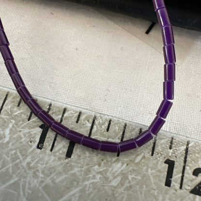 Purple Stone Heishi Bead Stabilized 3 Strand Sterling Silver Necklace 19702