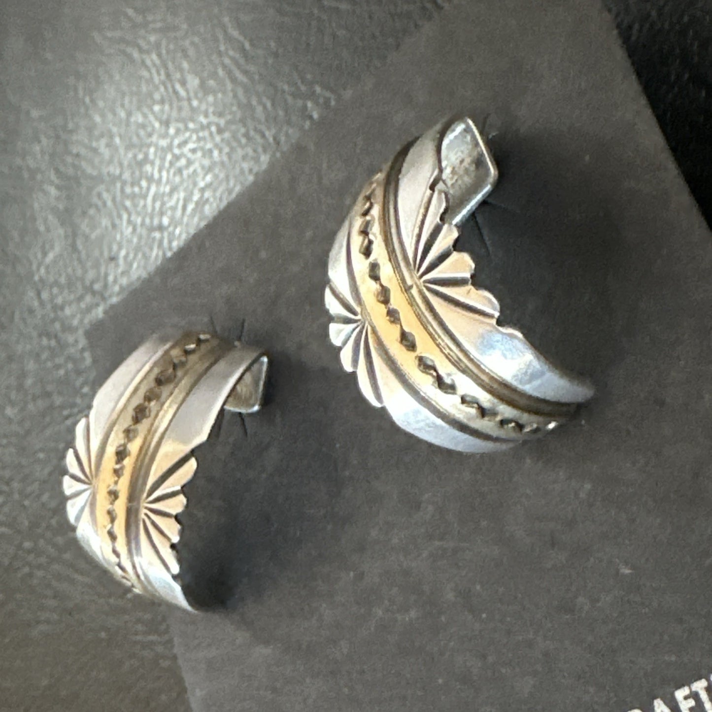 Old Pawn Navajo Stamped GF Sterling Silver Native American Earrings 19091