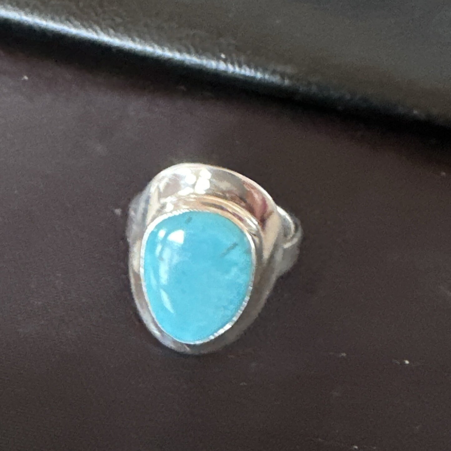 Southwestern Sterling Silver Blue Kingman Turquoise Ring Size 7 18510