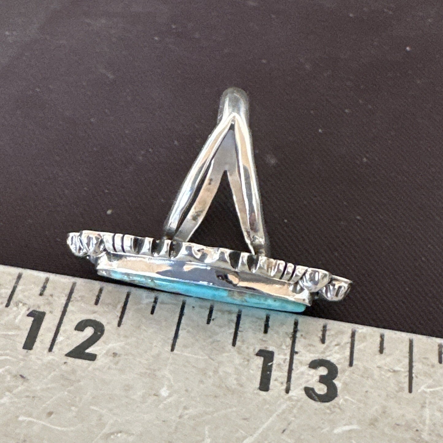 Blue Kingman Turquoise Native American Navajo Sterling Silver Ring Size 7 18630